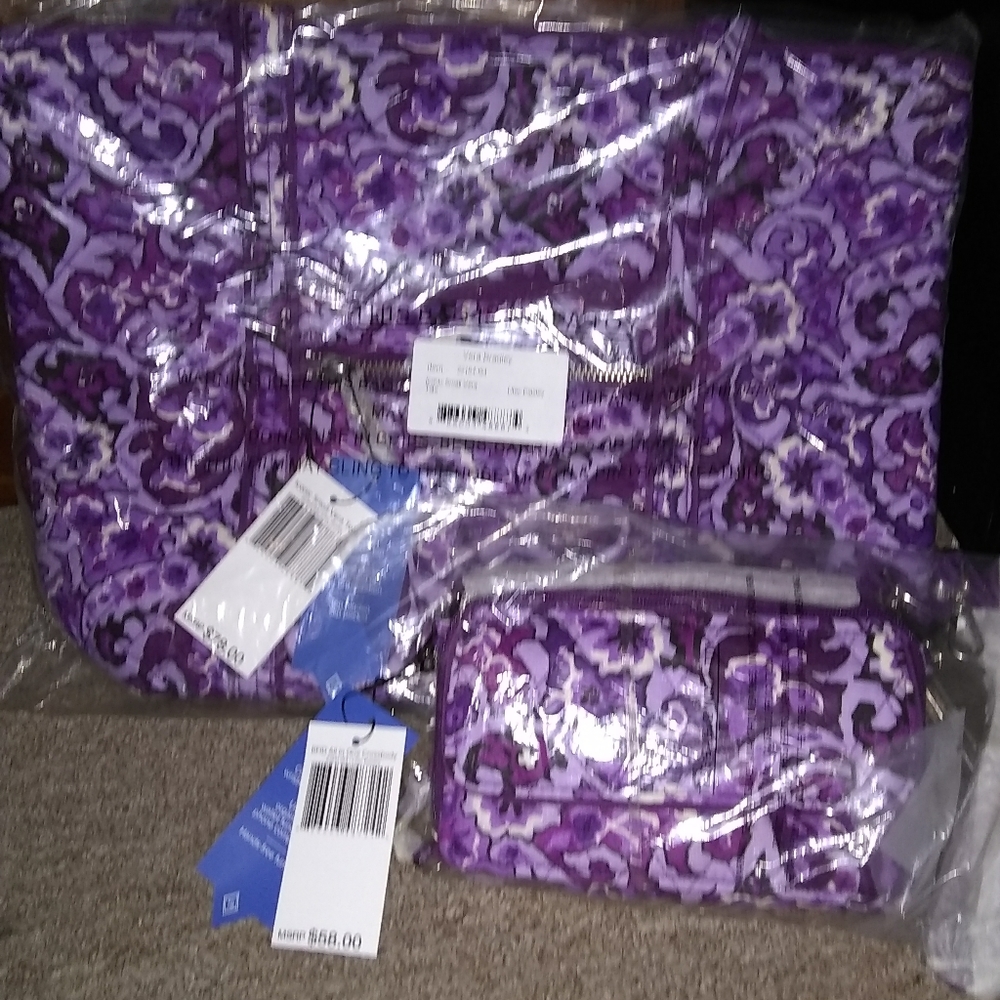 Vera Bradley crossbody purse/small iconic tote bundle